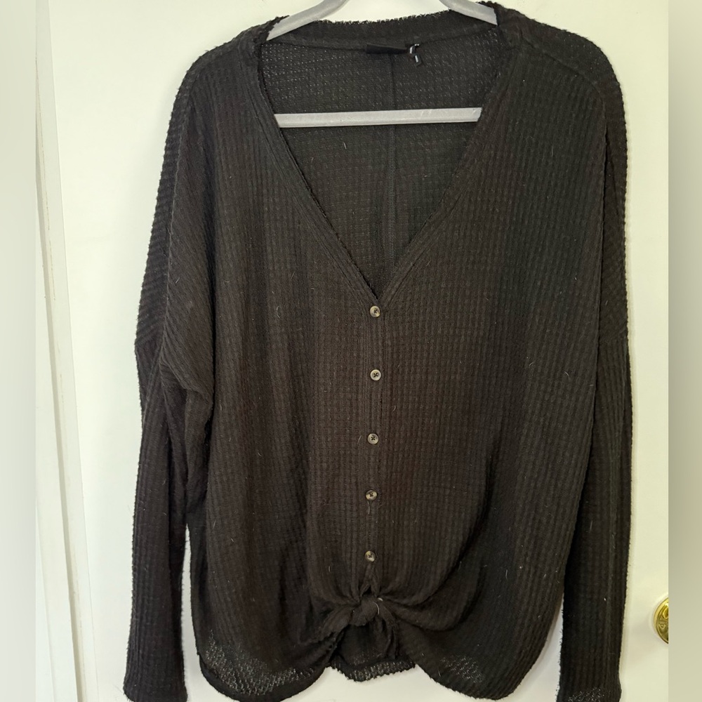 Urban Outfitters Button Front Waffle Top